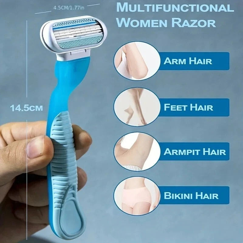 JIFULI Women/Men's Razor 1 Handle 16Blades Bikini Body Shaver Replaceable Heads