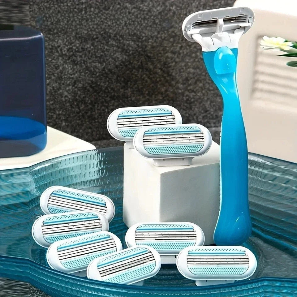 JIFULI Women/Men's Razor 1 Handle 16Blades Bikini Body Shaver Replaceable Heads