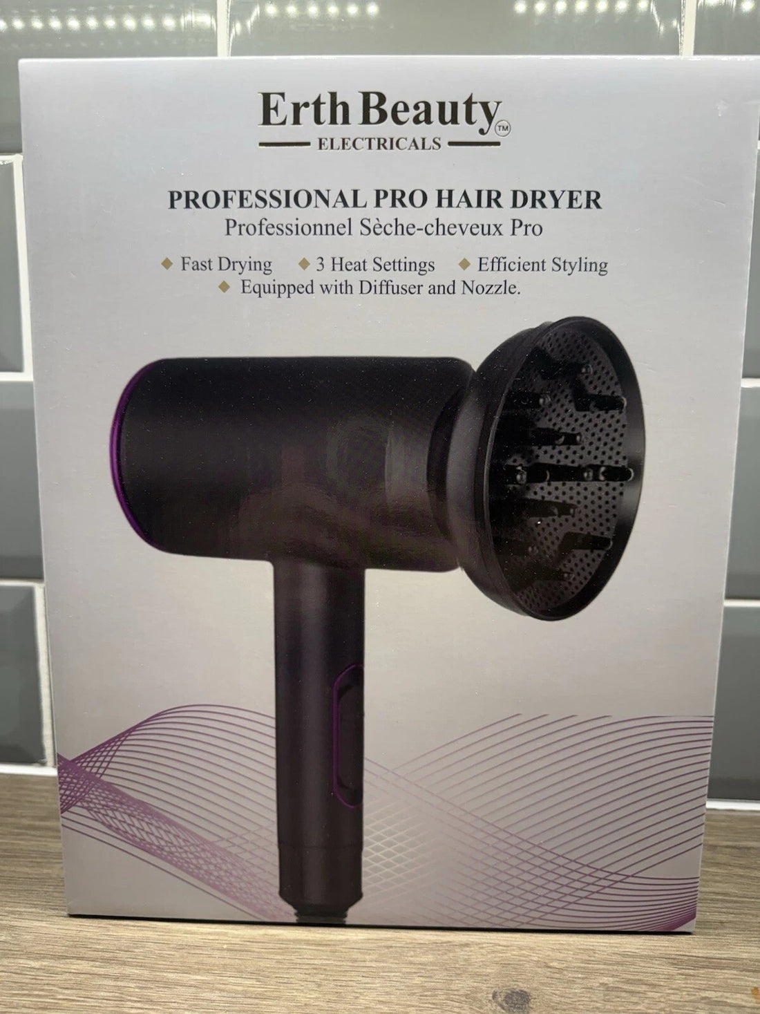 Erth Beauty Electricals Professional Hair Dryer Black Diffuser