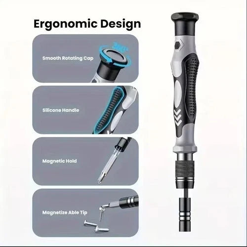 114-in-1 Premium Screwdriver Tool Set, Magnetic Bit Design & High Hardness