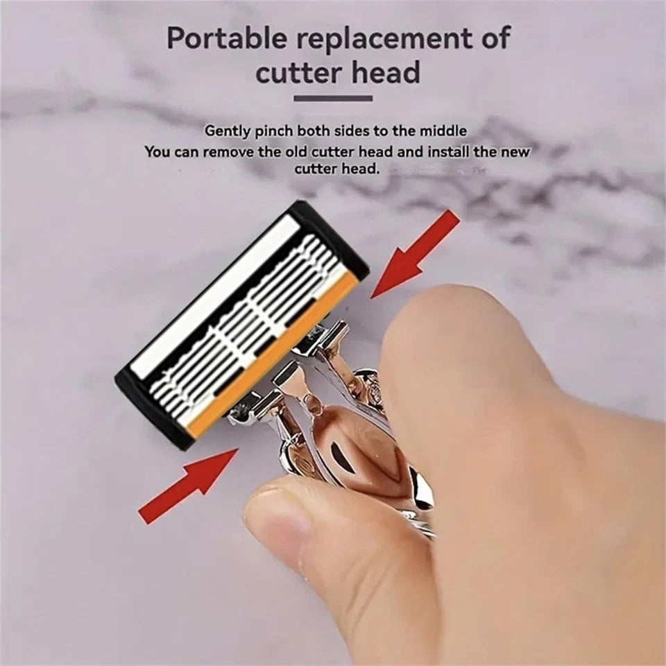 6 Laye Razor for Men with 2-36 Cartridges Men's Cartridge Razors w Razor Handle