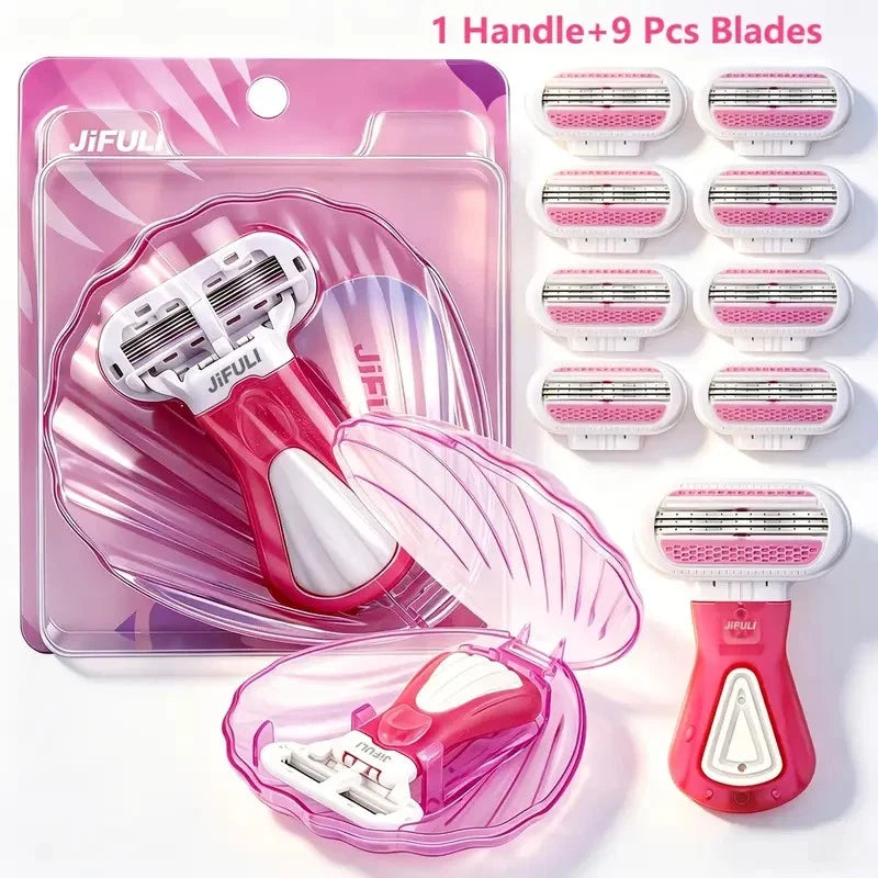 JIFULI Women's Razor Bikini Body Shaver 3 Layer Stainless Steel Replaceable Blad
