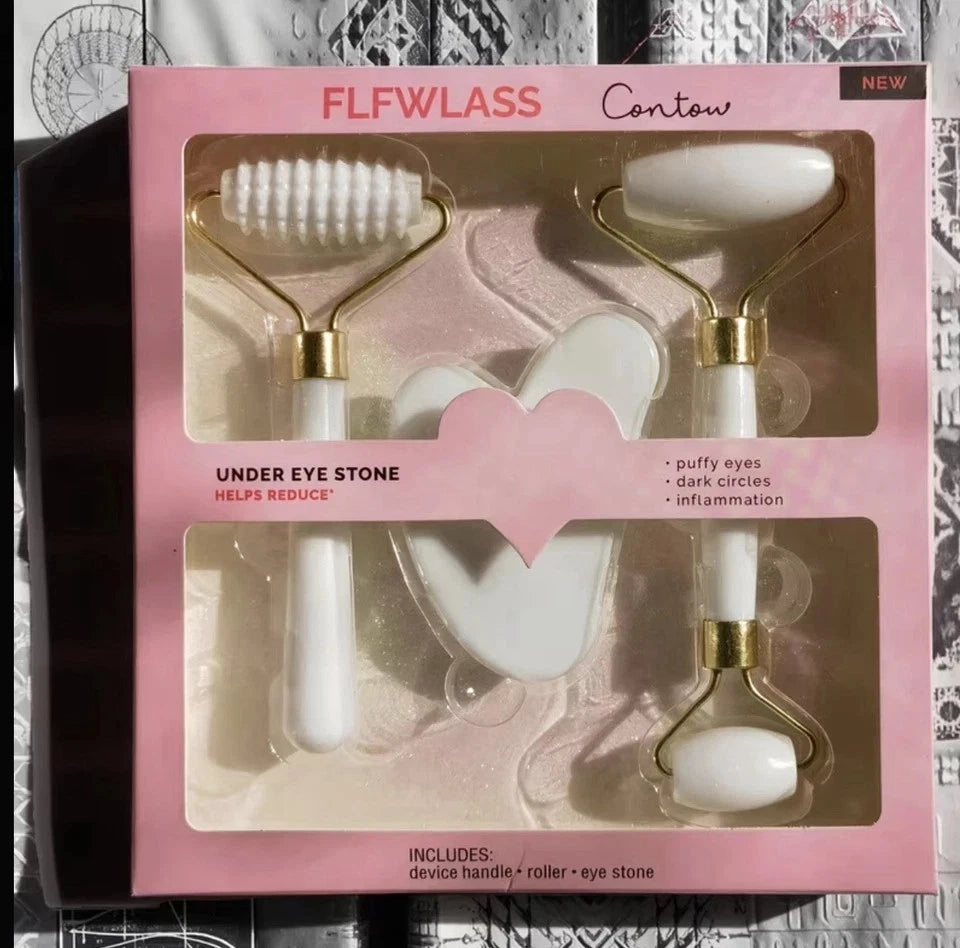 Heart Shape Facial Massager Gua Sha Scraping Tool Face Body Beauty Massage Set